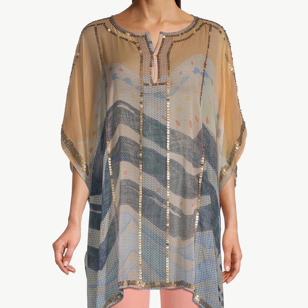 Chicos novelty sheer poncho top nwt l Xl